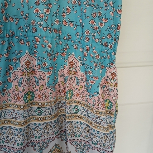 Etcyy Dress Summer Casual Swing Tank Beach Cover Up Blue Paisley - Picture 14 of 16